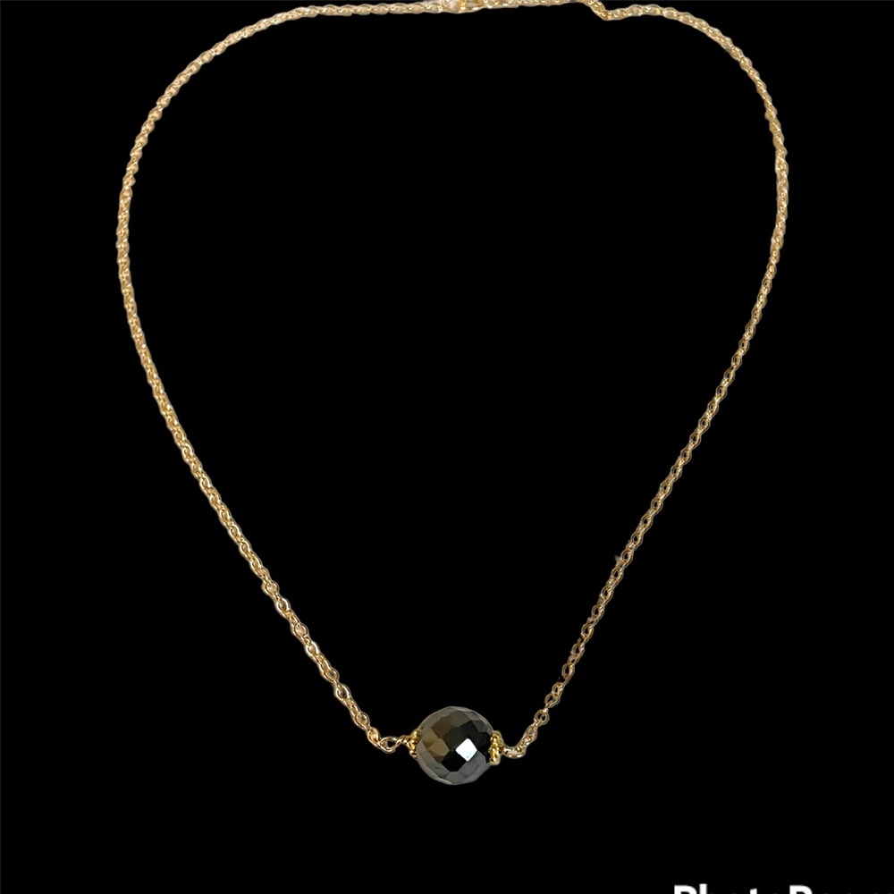 Genuine Earth Mined Black Diamond 14K Gold Filled Necklace